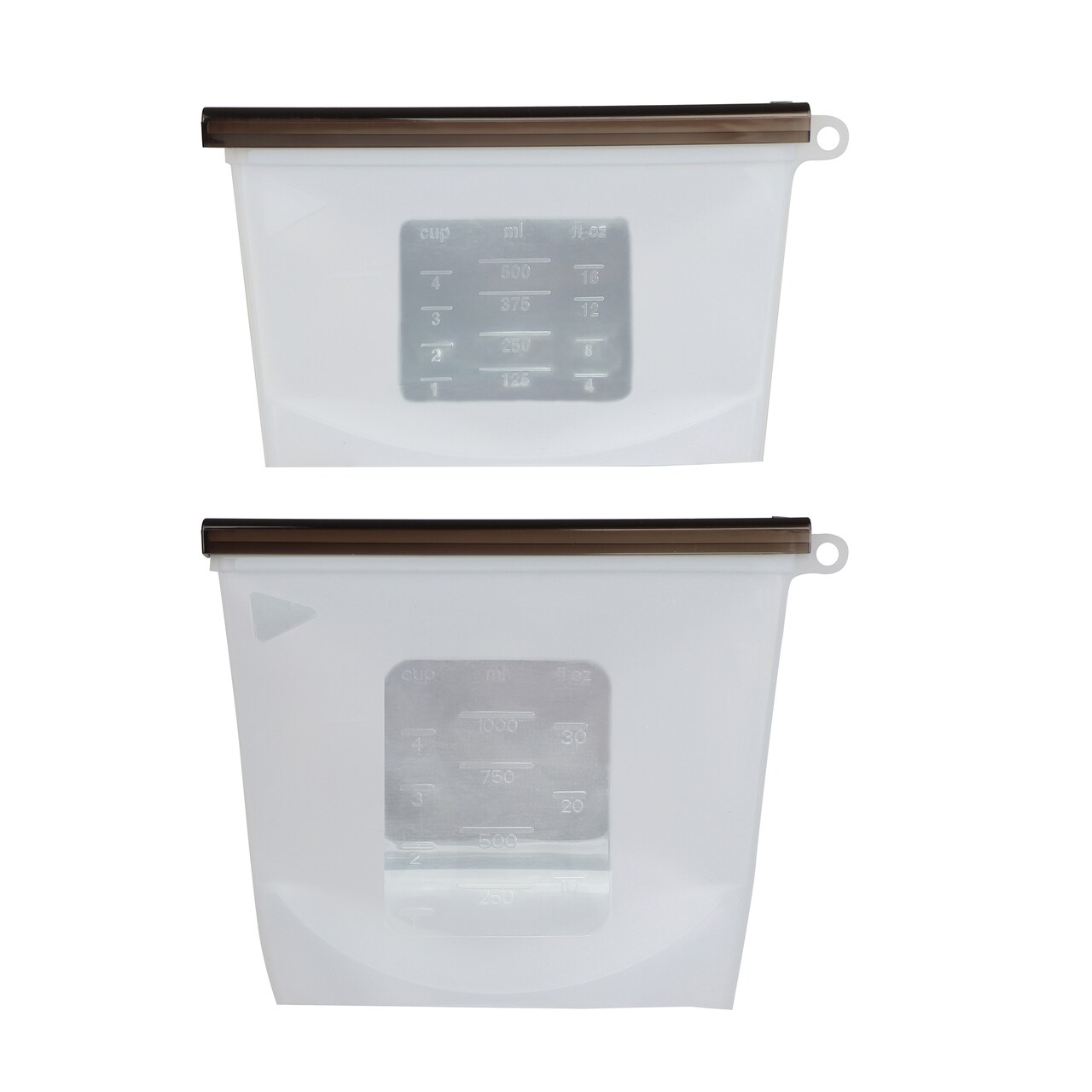 7Penn Silicone Food Storage Bag 500mL and 1000mL - 2pk Clear Reusable Food Bags